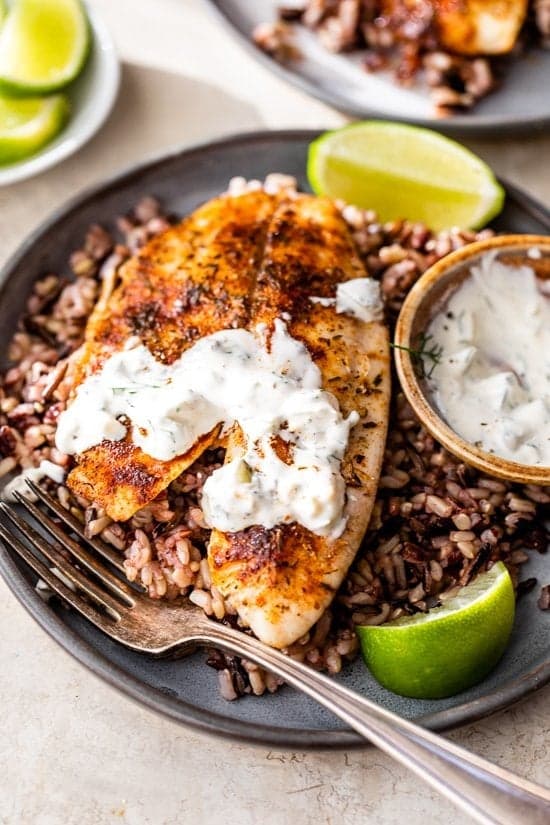 Blackened Fish with Key Lime Tartar Sauce