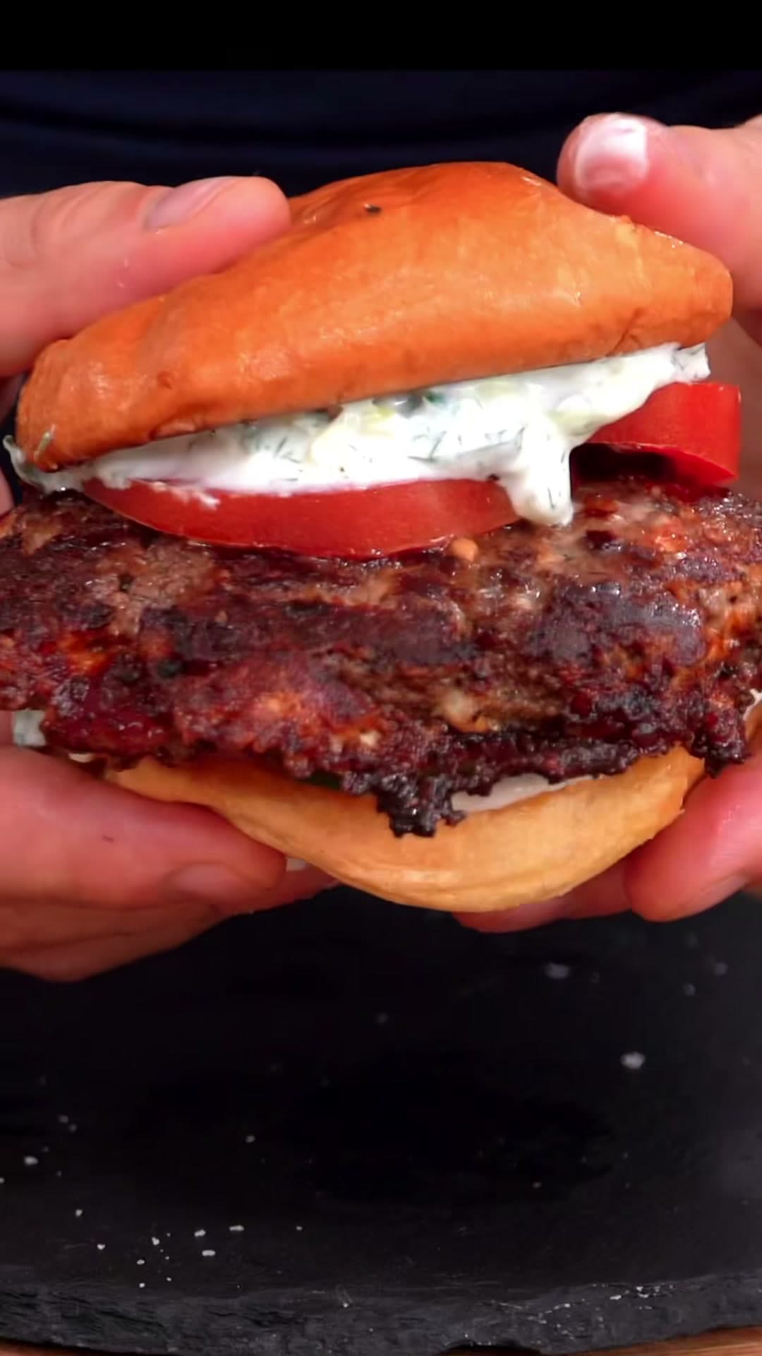 Feta Crusted Smash Burger