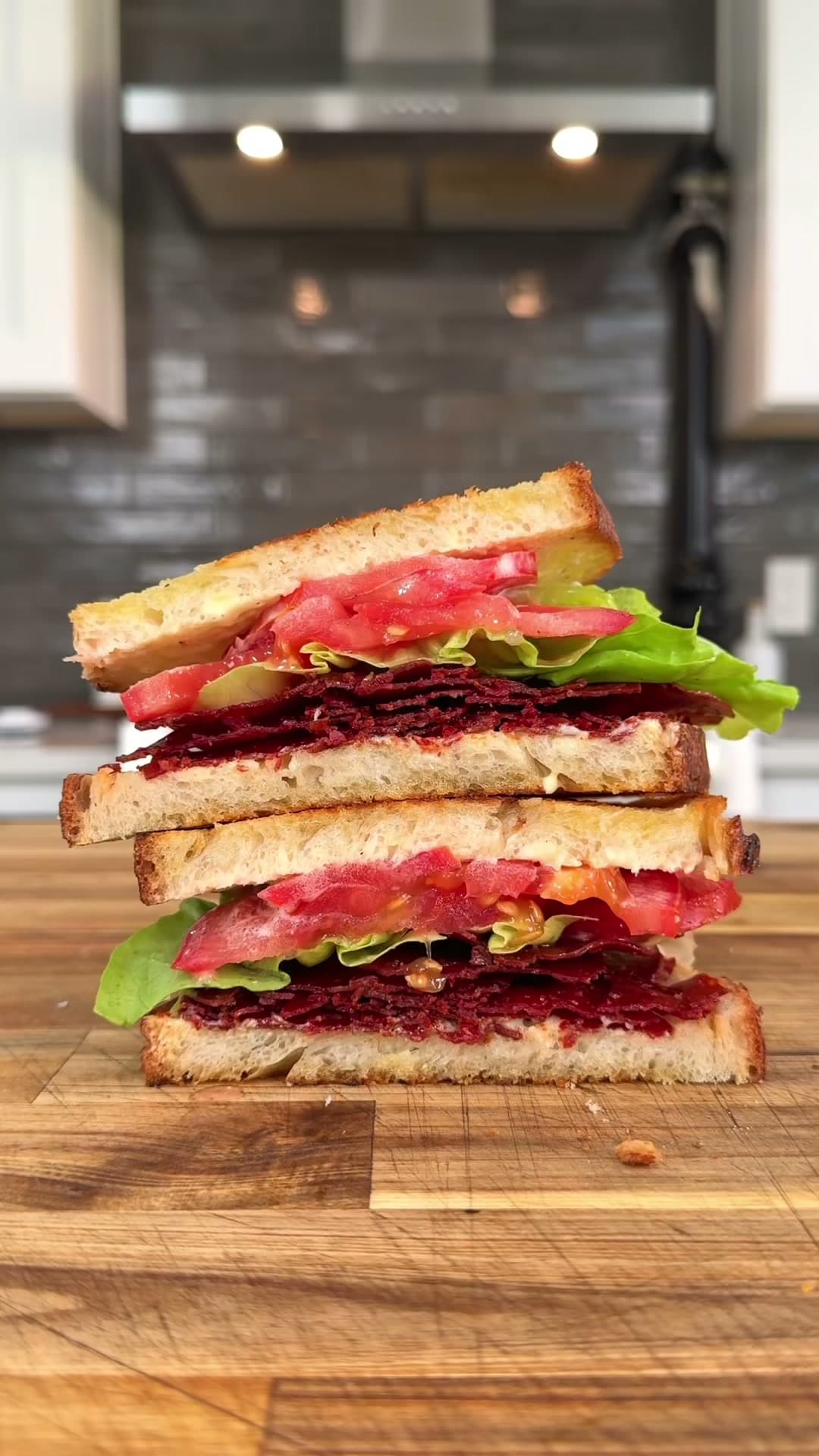 Crispy Pepperoni BLT Sandwich